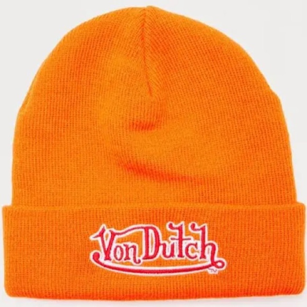Von Dutch Vibrant Orange Knit Hat OS NWT 2025/2026 Classic